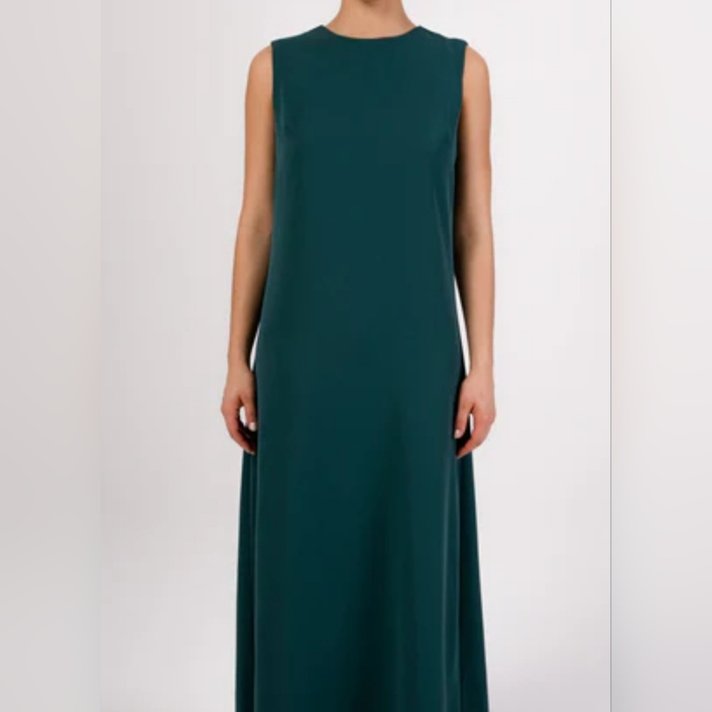 Jamila Sleeveless Maxi Dress & Open Abaya (Two Piece) - Teal - Picture 2 of 3